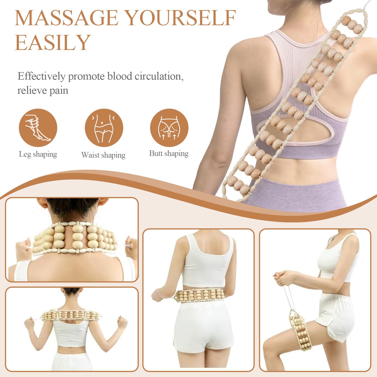 Dukucr 3Pcs Wood Therapy Massage Tools Lymphatic Drainage Massager Wooden Massager Body Sculpting Tools for Maderoterapia,Anti-Cellulite,Pain Relief(3-in-1 Massager) Dukucr buy supplements Au
