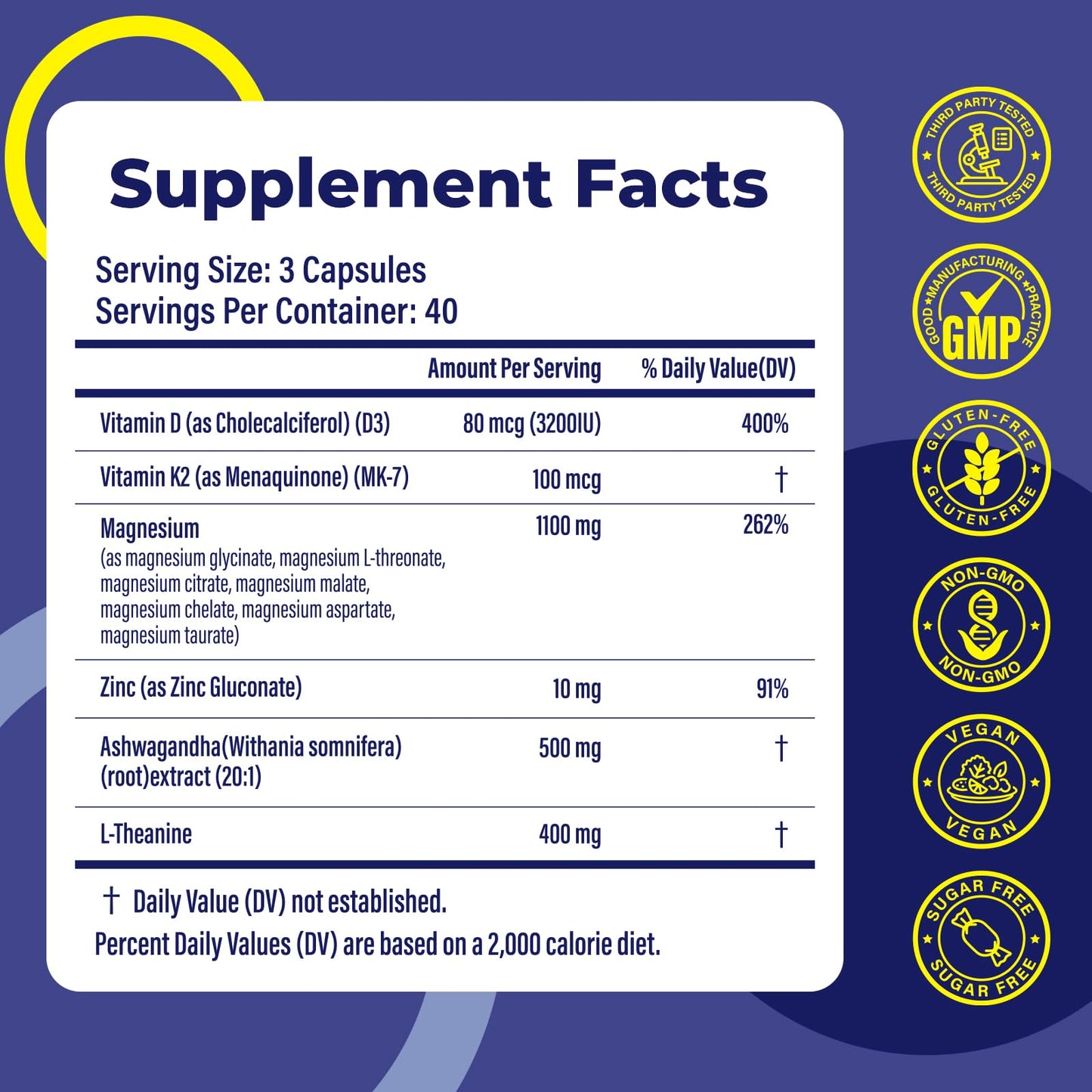 Magnesium Complex for Women & Men 1100mg, 7-in-1 Magnesium Supplement with Ashwagandha & L-Theanine for Calm & Sleep Support, High Absorption, Vegan 120 Capsules Zytheron buy supplements Au