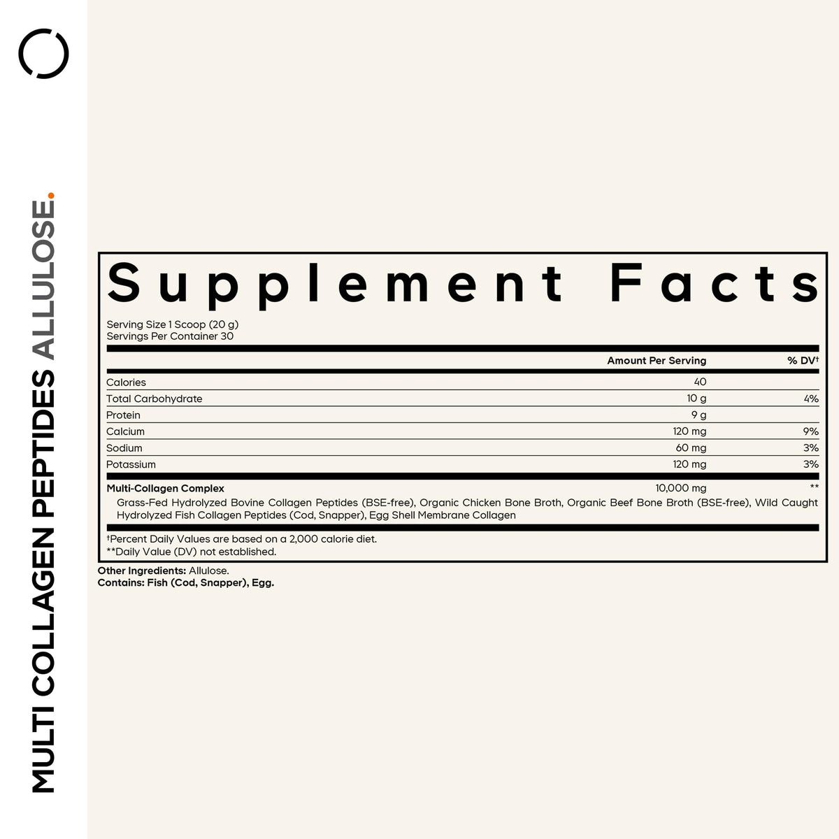 Codeage Multi Collagen Peptides Powder + Allulose - 5 Types - Grass-Fed Collagen - Rare Sugar Allulose Supplement - 0 Calorie Sweetener & 0 Carbs - 18 Amino Acids - Unflavored - Non-GMO - 30 Servings CodeageBuy Supplements Australia