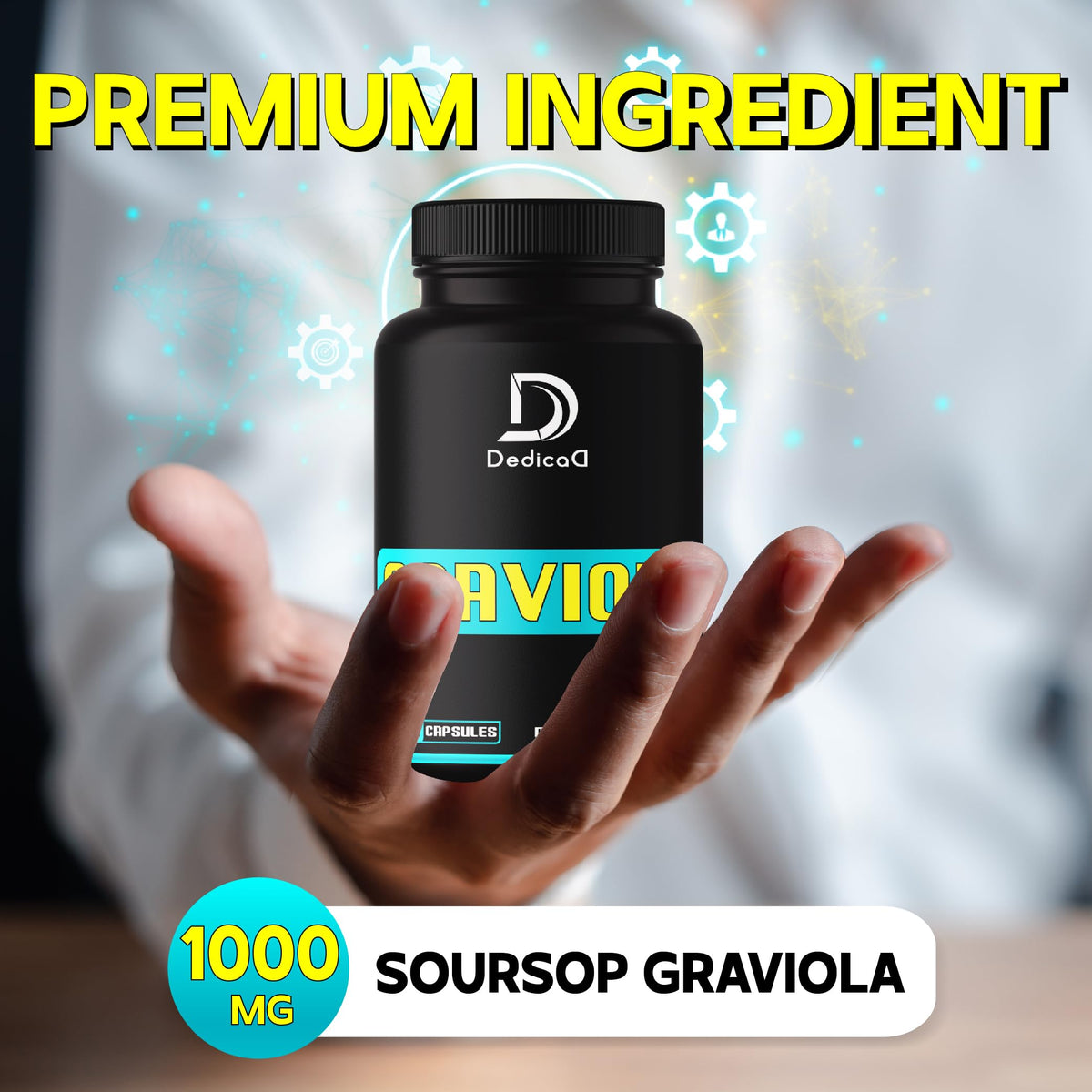 Soursop Graviola Leaves Capsules - Soursop Fruit Advanced - 210 Counts for 105 Servings DEDICAD buy supplements Au