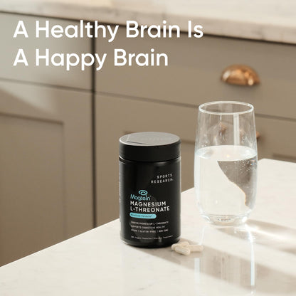 Sports Research® Magnesium L-Threonate Capsules 2000mg - High-Absorption Magtein® for Enhanced Brain Health, Memory, Focus & Restful Sleep Support - Vegan · Non-GMO · Gluten Free - 90 Count Sports Research buy supplements Au
