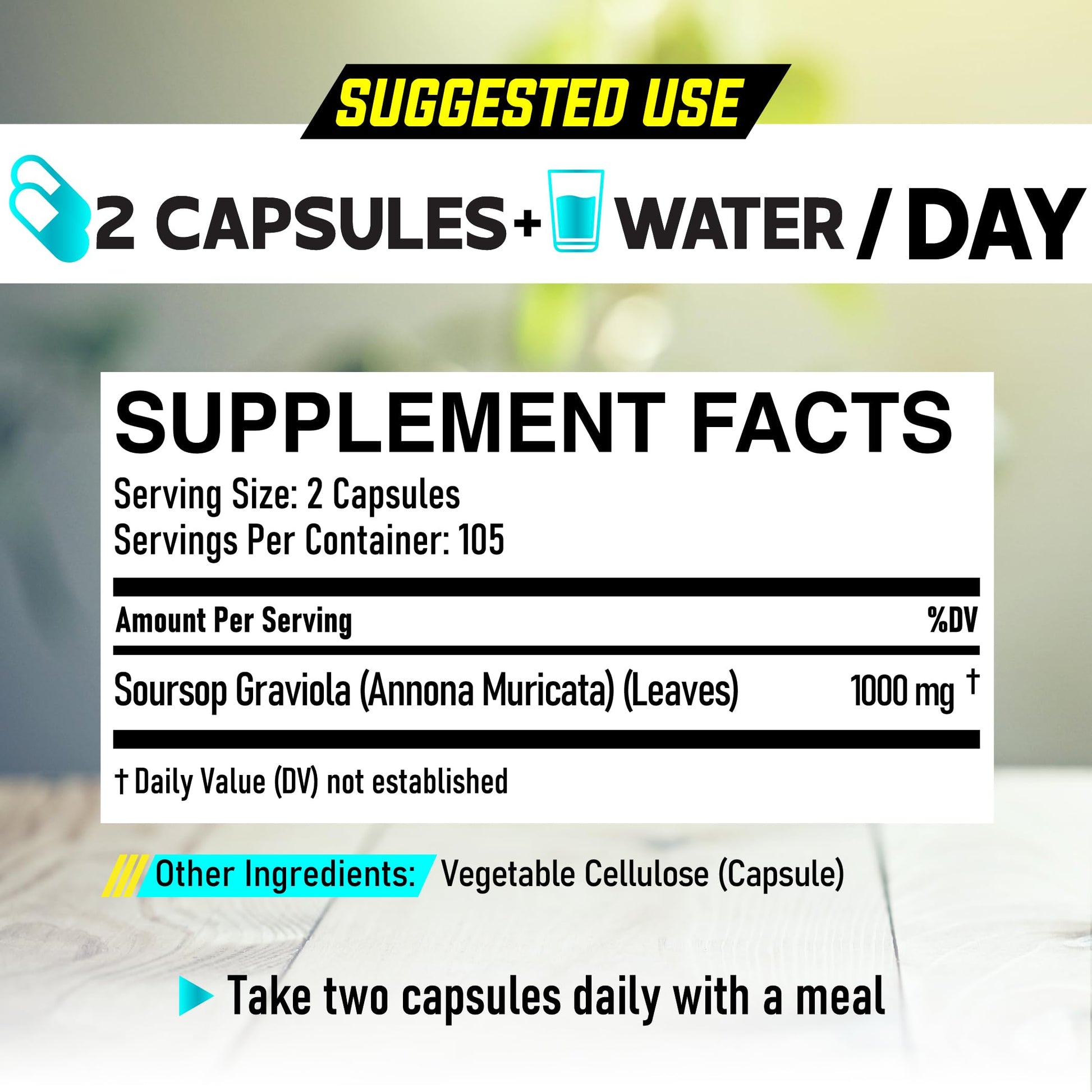 Soursop Graviola Leaves Capsules - Soursop Fruit Advanced - 210 Counts for 105 Servings DEDICAD buy supplements Au