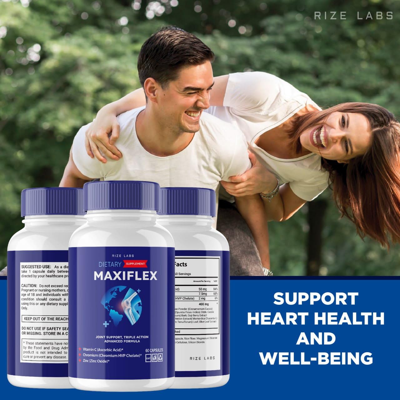 rize labs - Maxi Flex All Natural Suppplement, Capsules for Joint Support, Pills for Mobility and Flexibility, Advanced Formula Supplement, Triple Action (300 Capsules) rize labsBuy Supplements Australia