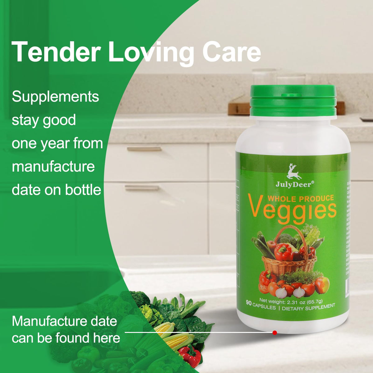 Fruit and Veggies Supplement Ingredients Natural – 2 Bottles 180 Total Vegetarian Capsules | Balance of Natural 16+18 Whole Fruits & Veggies Blend | Fresh Superfood Formula with Vitamins and Minerals JulyDeerBuy Supplements Australia