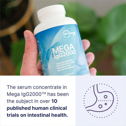 Microbiome Labs Mega IgG2000 Capsules - Dairy Free Bovine Colostrum Supplement Alternative - Immunoglobulin Supplement from Bovine Serum to Support Digestive Health (120 Capsules) Microbiome Labs buy supplements Au