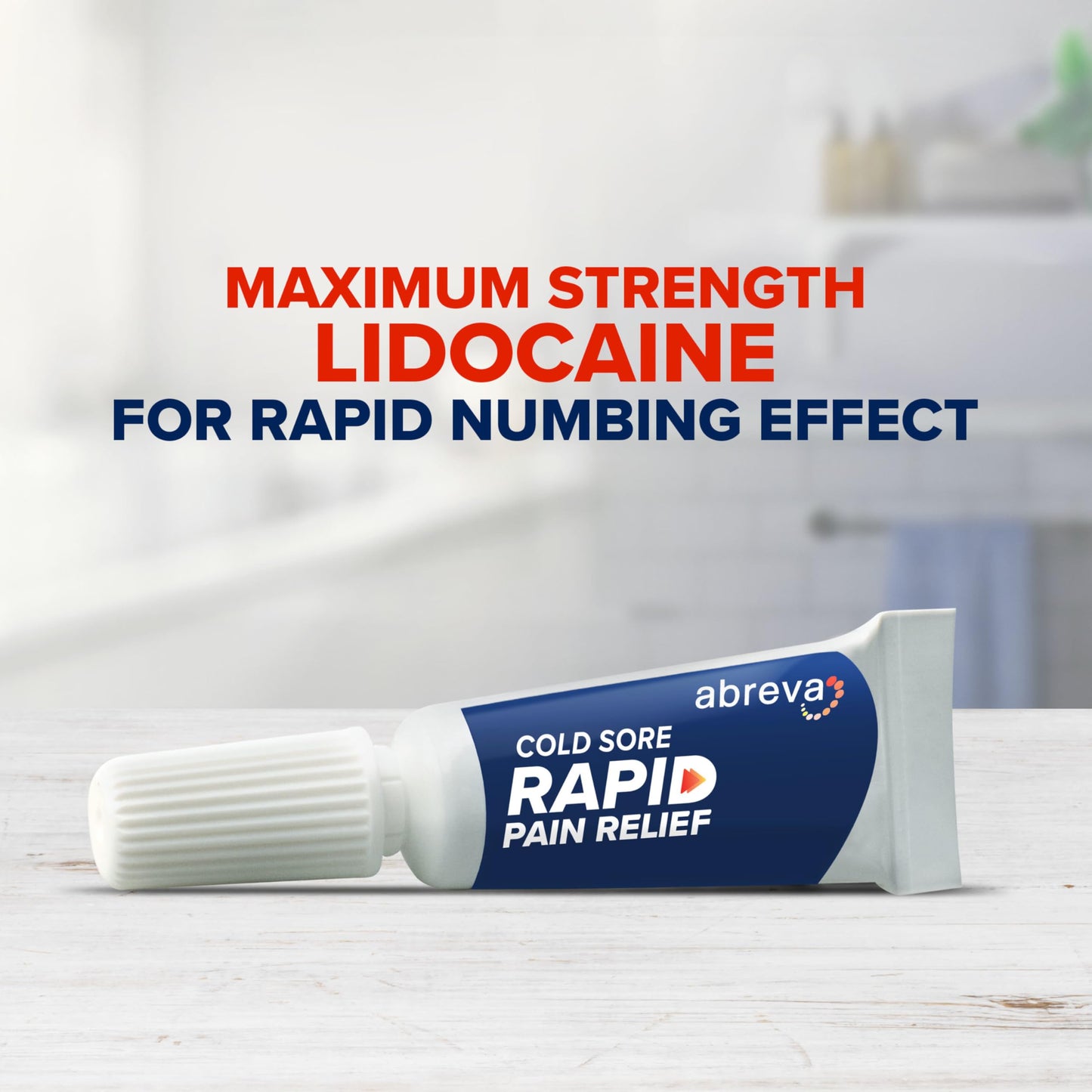Abreva Cold Sore Treatment Rapid Pain Relief Cream - 1 Tube, 3 Grams