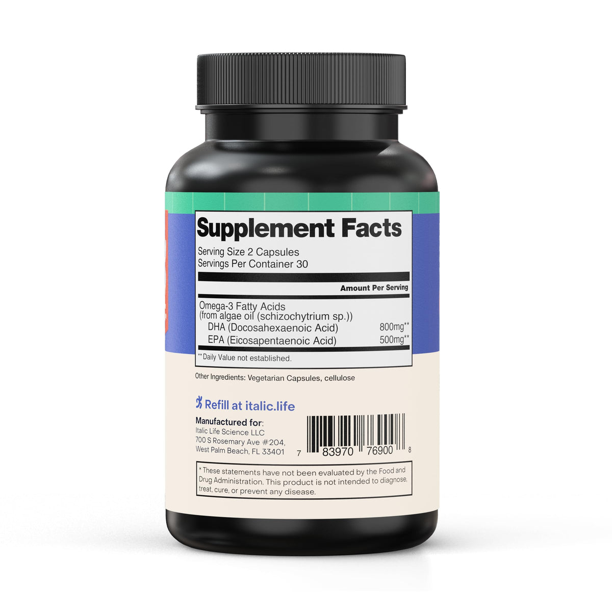 Italic LIfe Sciences Mega DHA Omega-3 1300mg – 800mg DHA, 500mg EPA – Brain Health Supplement for Memory, Focus & Mental Clarity – High Potency Fish Oil – Non-GMO, Third-Party Tested – 60 Capsules Italic Life Sciences buy supplements Au