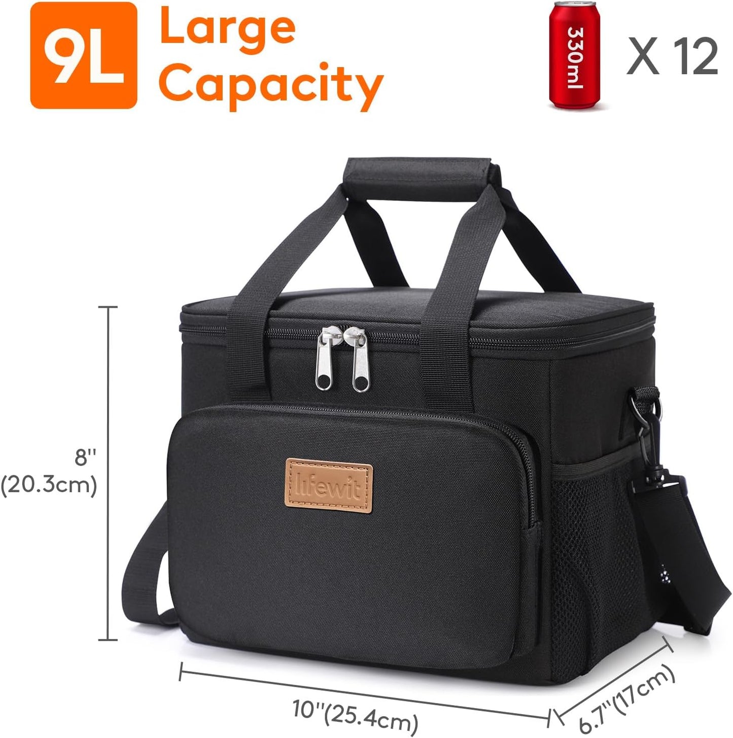 Lifewit Medium Lunch Bag, Insulated Lunch Box, Soft Cooler Cooling Tote for Adult