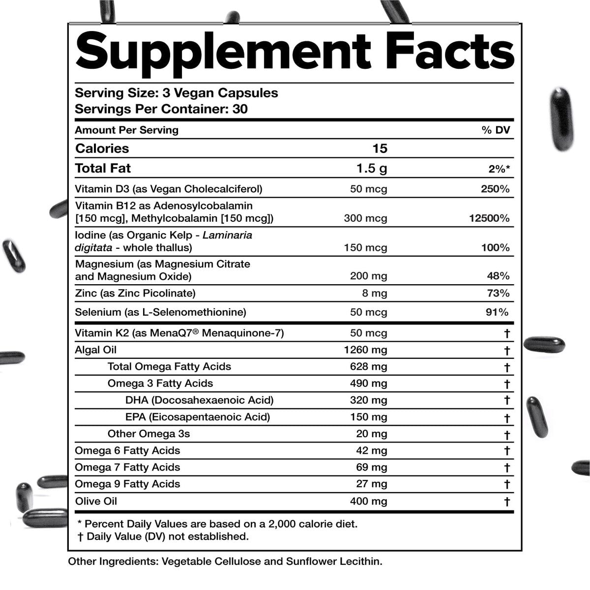 Complement Essential Vegan Multivitamin for Men & Women (30 Servings, 90 Capsules) with Omega-3 DHA & EPA, B12, Vitamin D3 & K2, Zinc, Selenium, Magnesium, Iodine - Supports Immunity & Overall Health ComplementBuy Supplements Australia