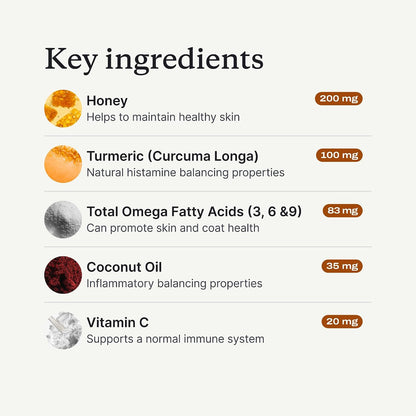 PetLab Co. Itch Relief Chews for Dogs, 30 Soft Chews, Pork | Omega 3-6-9, turmeric, and honey to support dry skin, coat health and immune balance daily