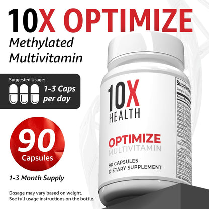 10X Health Methylated Multivitamin - Daily + PM Sleep Kit | Multinutrient Capsules + Magnesium, L-Theanine & Melatonin, 2-Pack Bundle