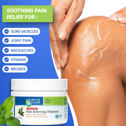 Earth's Care Triple Action Pain Relieving Ointment, No Parabens, Colors or Fragrances, Allergy-Tested 2.5 OZ. (2 Jars) Earth's CareBuy Supplements Australia