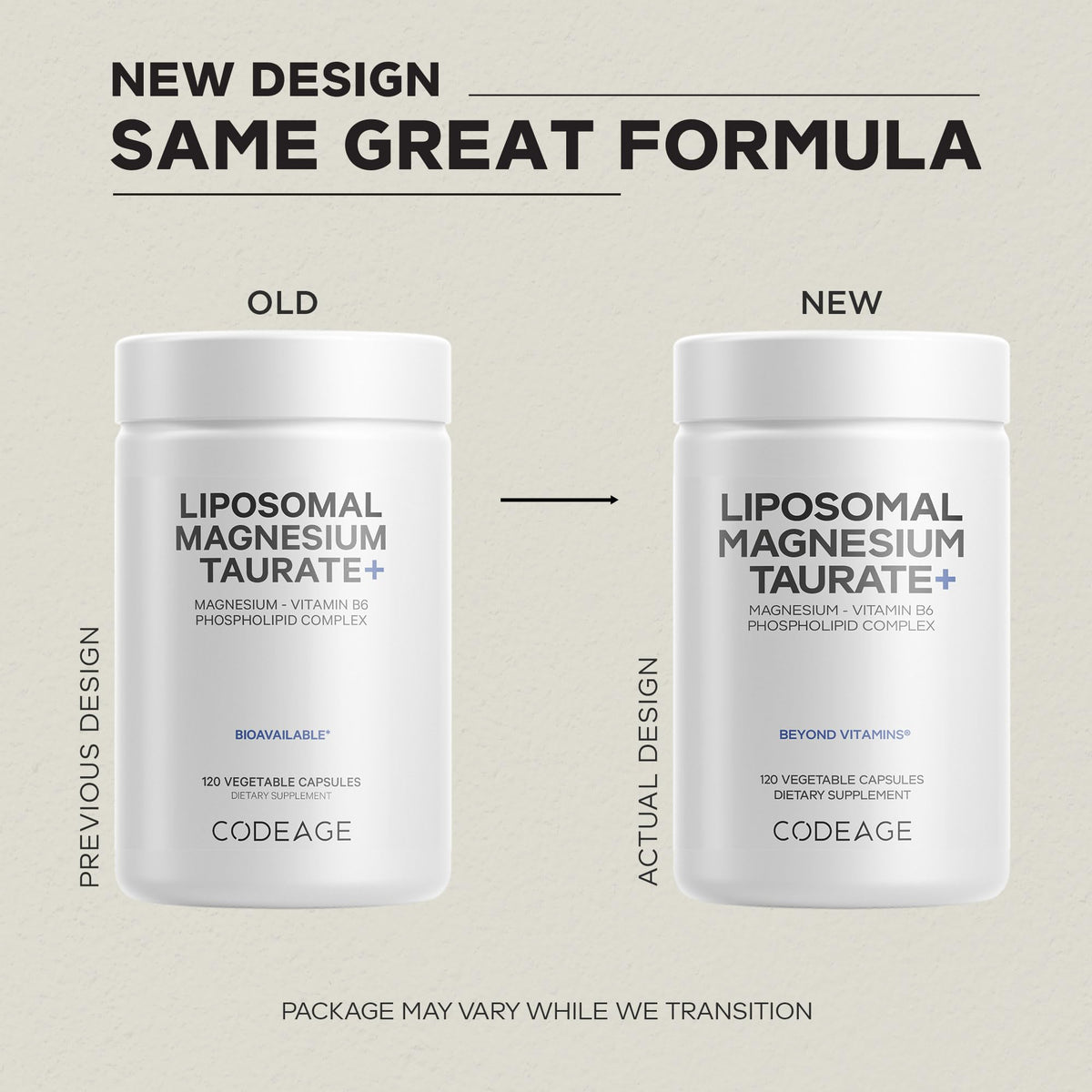 Codeage Liposomal Magnesium Taurate+ Supplement - Magnesium Taurate, Vitamin B6 as Pyridoxal 5-Phosphate, 2-Month Supply - Liposomal Delivery, Vegan, Non-GMO, Gluten-Free, 120 Capsules CodeageBuy Supplements Australia