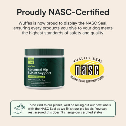Wuffes Chewable Dog Hip & Joint Supplement - Glucosamine & Chondroitin Chews - Dog Joint Supplements & Vitamins - Extended Joint Care (Small&Medium Breeds (0-65 lbs), 180 Chews (Pack of 3)) WuffesBuy Supplements Australia