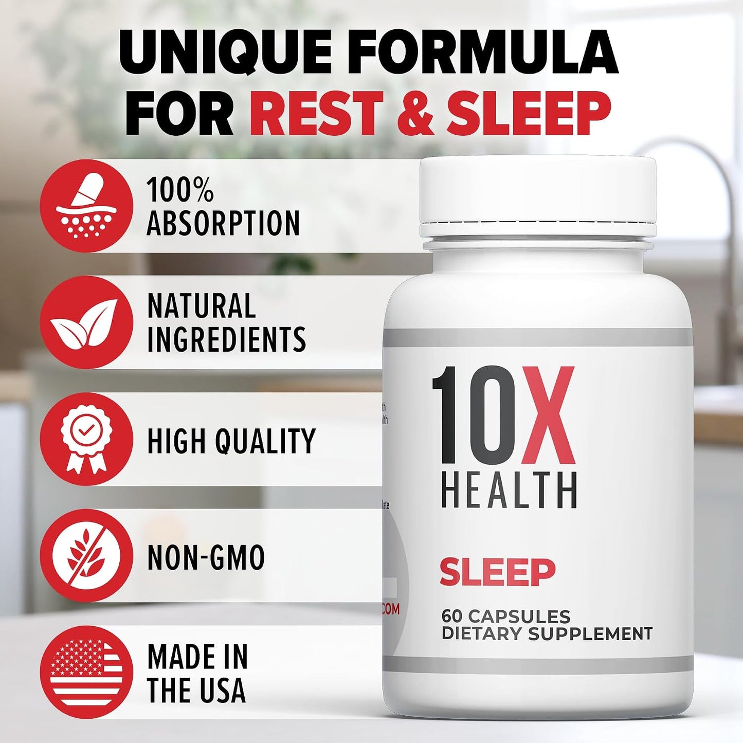 10X Health Calm Drops - AM Calm + PM Sleep Kit | L-Theanine & GABA Liquid Drops + Magnesium, L-Theanine & Melatonin Capsules, 2-Pack
