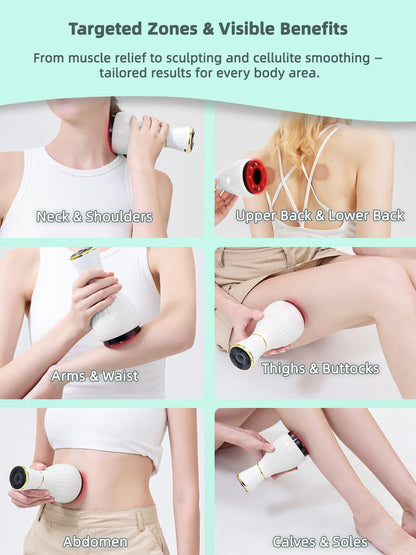 FEEJOY Electric Lymphatic Drainage Massager with Pulse Therapy & Heat – 12-Level Cupping Massage Device for Cellulite Reduction, Body Sculpting, Deep Tissue Pain Relief & Muscle Recovery, White FEEJOY buy supplements Au