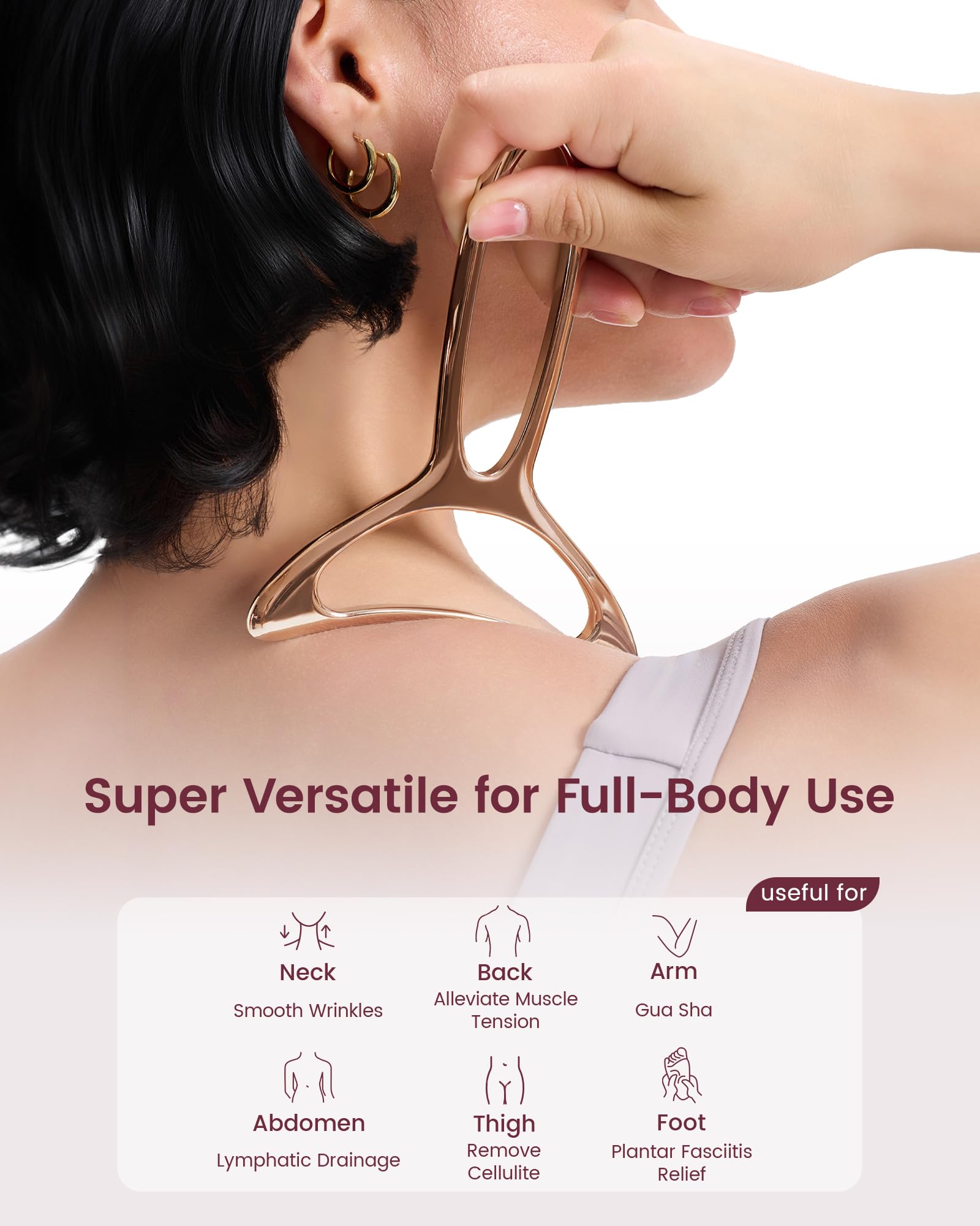 lifechill Lymphatic Drainage Massager & Anti Cellulite Massage Tools for Body Sculpting, Metal Gua Sha & Muscle Scraper Tool Pain Relief Deep Tissue, Gifts for Women, Gold (M) lifechill buy supplements Au