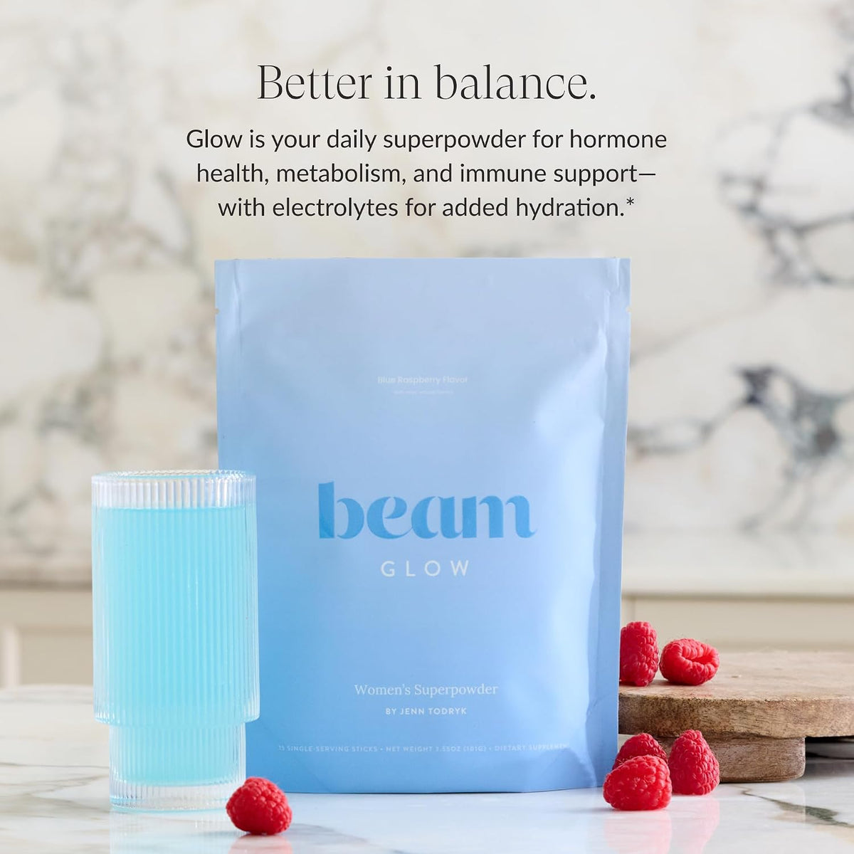BEAM Glow & Kids Wellness Bundle, Hormone Support for Women with Inositol & Ashwagandha, Superfood Powder with Fruits & Veggies for Kids' Growth & Immune Health