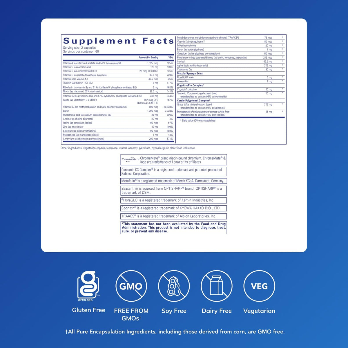 Pure Encapsulations Longevity Nutrients | Multivitamin/Mineral Complex to Support Healthy Aging, Brain Function, Eyes, Bones, and Vascular Health* | 120 Capsules Pure EncapsulationsBuy Supplements Australia