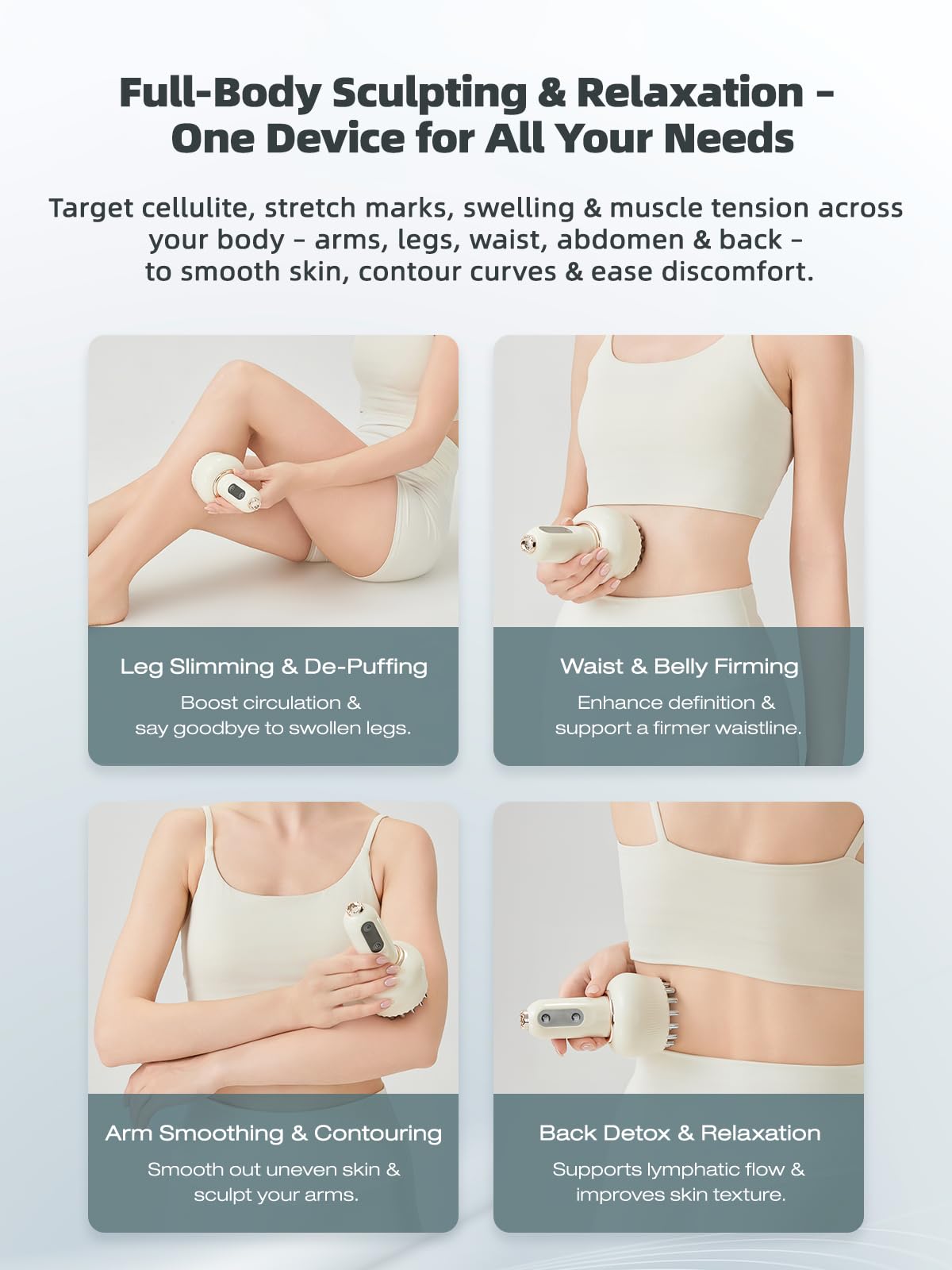 Yuonry Lymphatic Drainage Massager & Anti Cellulite Massage Tool, Helps Reduce Stretch Marks & Cellulite, for Legs, Arms & Belly, Body Sculpting Machine with Microcurrent, Light, Heat & Vibration Yuonry buy supplements Au