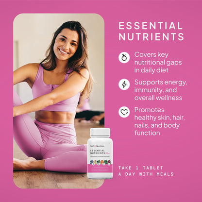 SELF NUTRITION Vegan Multivitamins for Women - Once Daily - 28 Nutrients - Boost Energy, Sleep, Hair, Skin, Nails & Reduce Cravings - Keto, Vegan, Gluten Free, Made in USA, 2-Months Supply SELF NUTRITION buy supplements Au
