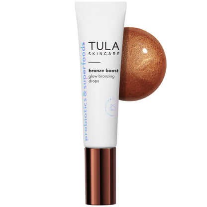 TULA Skin Care Bronze Boost Glow Bronzing Drops - Provides Natural Glow, Evens Skin Tone, Plumps and Hydrates Skin, Contains Niacinamide, Hyaluronic Acid and Green Tea, 1 Fl Oz. TULA buy supplements Au