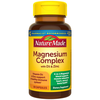 Nature Made Magnesium Complex supplement bottle on a white background