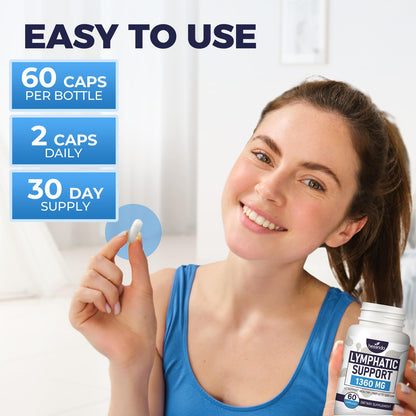 Lymphatic Drainage Supplements for Lymph System Cleanse & Immune Support, Lymphatic Support Supplement, Detox & Liver Health, Natural Herbal Blends with Echinacea, Dandelion, Burdock, 60 Capsules SOPMYBFRU buy supplements Au