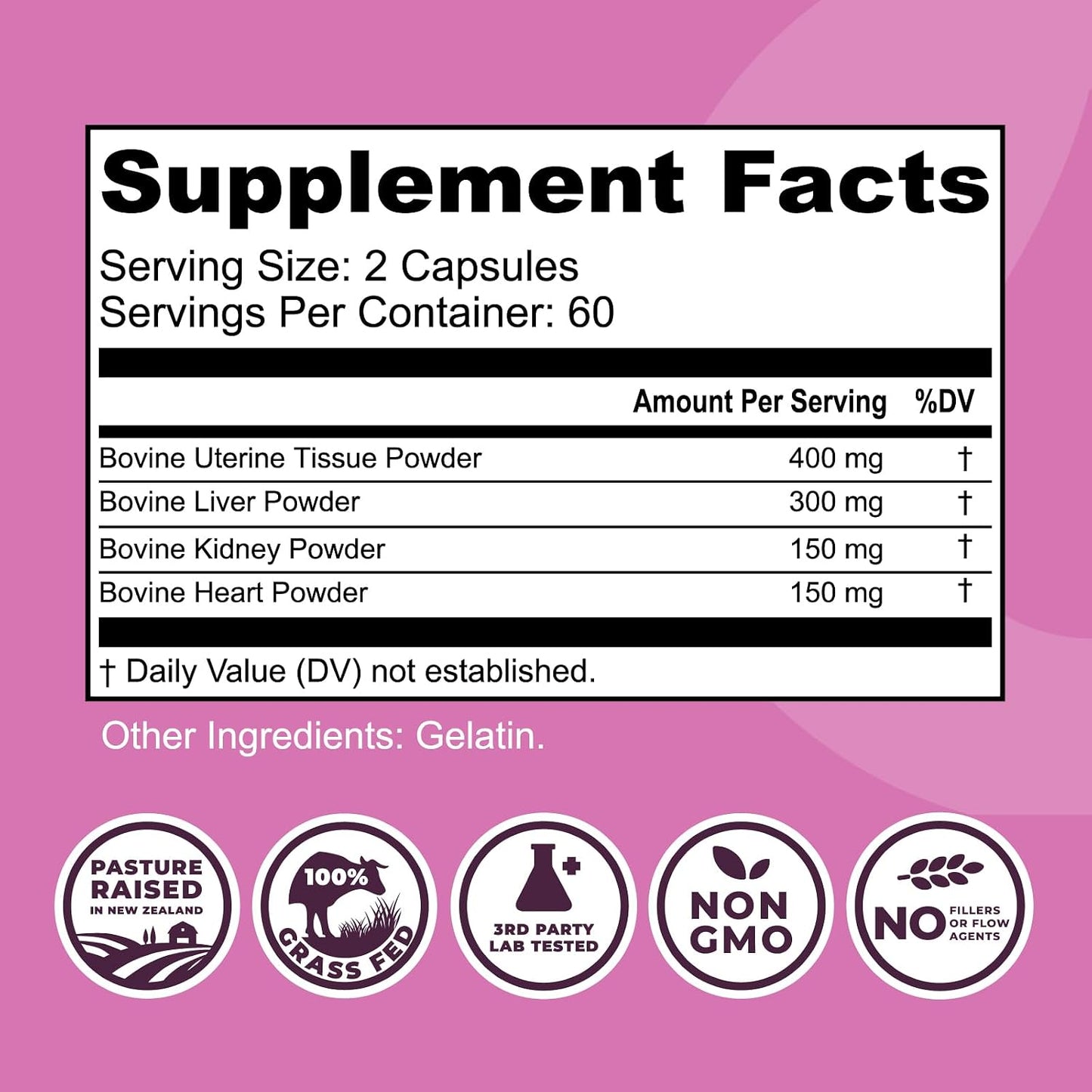 Beef Organ Supplement for Women + Bovine Blood and Beef Liver Supplement- Organic Nutrient Dense Superfood for Overall Energy, Health, & Wellness - No Fillers, Freeze Dried Supplements