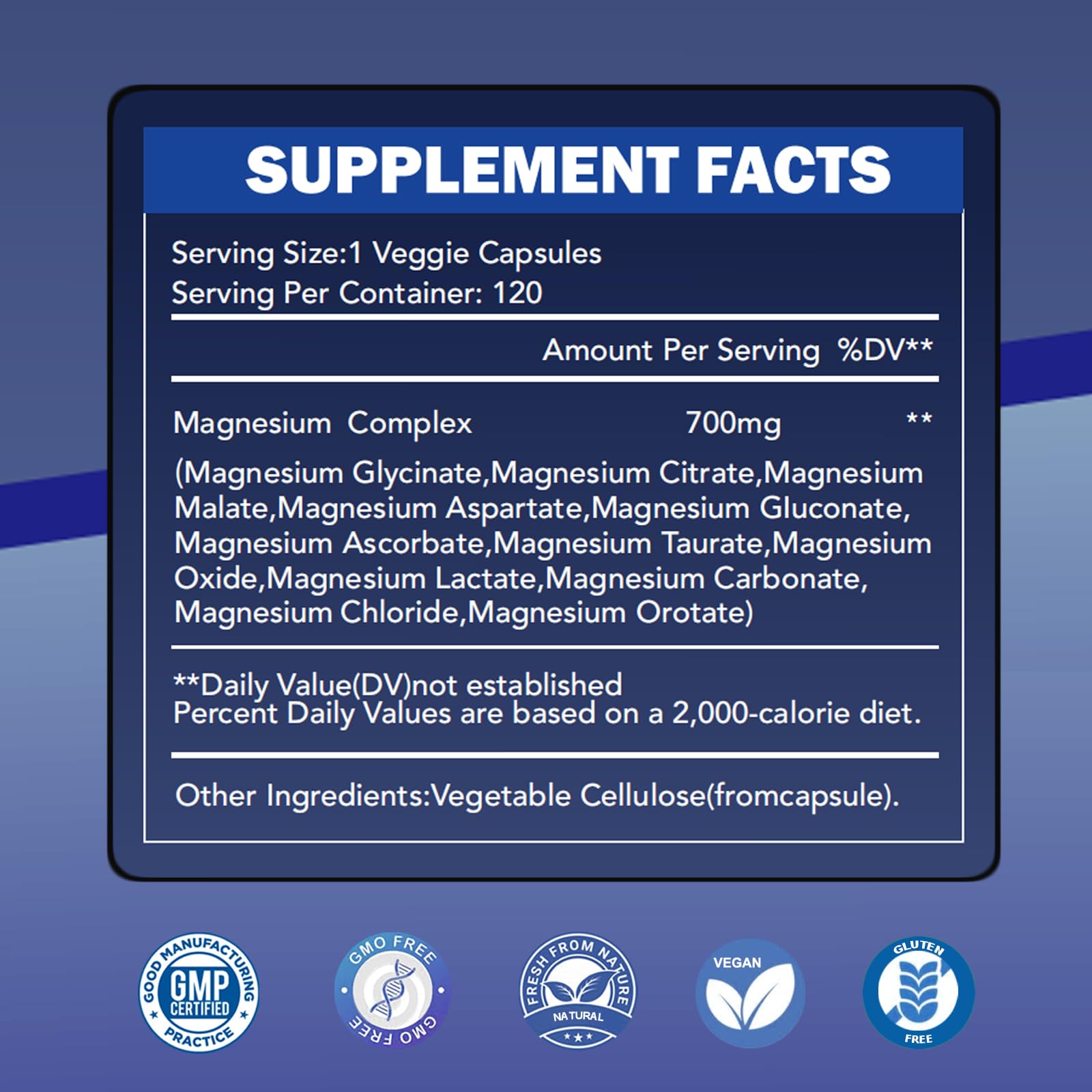 Magnesium Complex 700mg 12 in 1 Magnesium Supplement with Glycinate, Citrate, Malate | Sleep, Calm, Muscle Relaxation, Heart Health Support | Vegan 120 Capsules WINYEL buy supplements Au