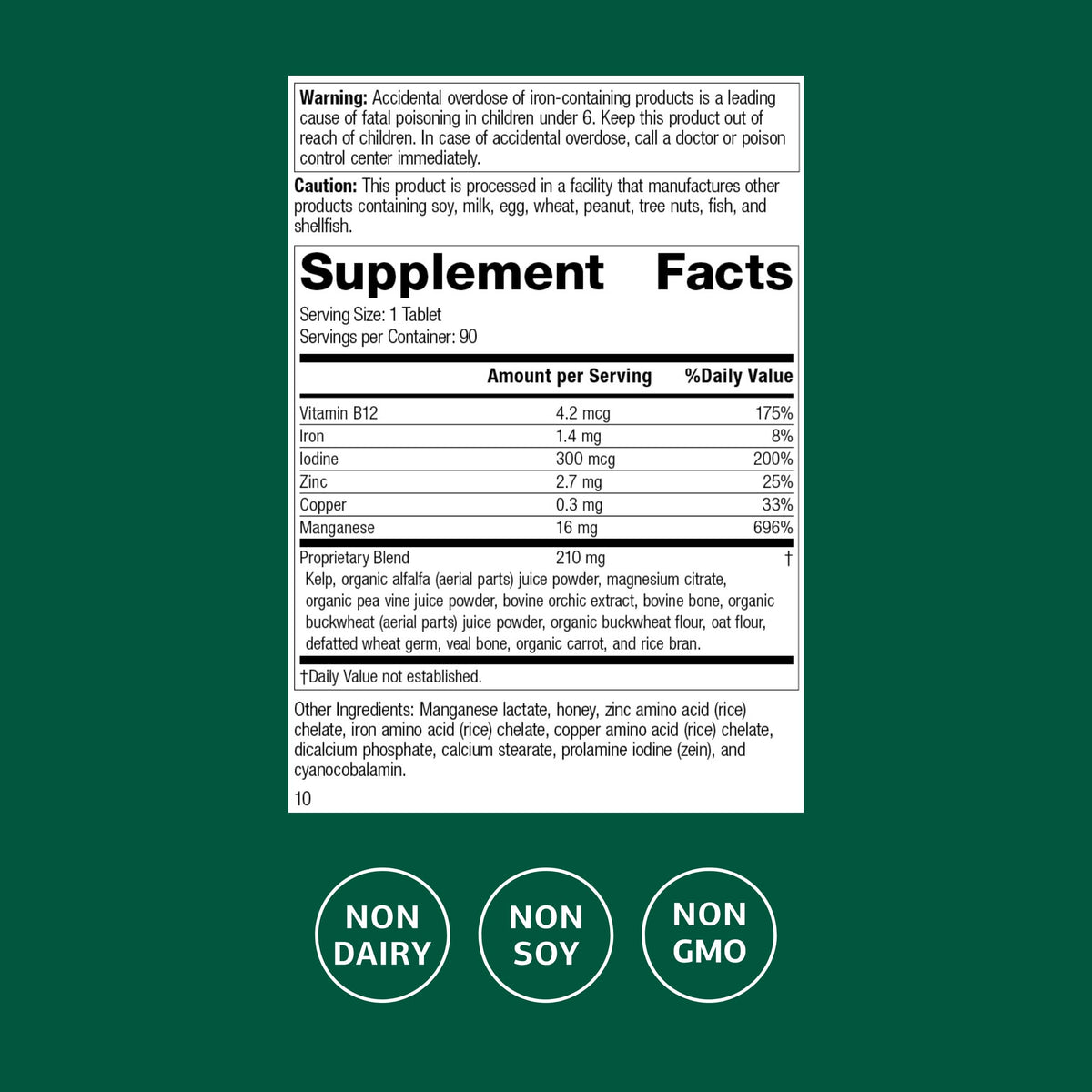 Standard Process Trace Minerals-B12 - Thyroid & Cell Functioning Support with Iodine, Zinc & Copper - Cartilage & Bone Health Aid - Non-Dairy & Non-Soy - 90 Tablets (90 Servings) Standard Process Inc.Buy Supplements Australia