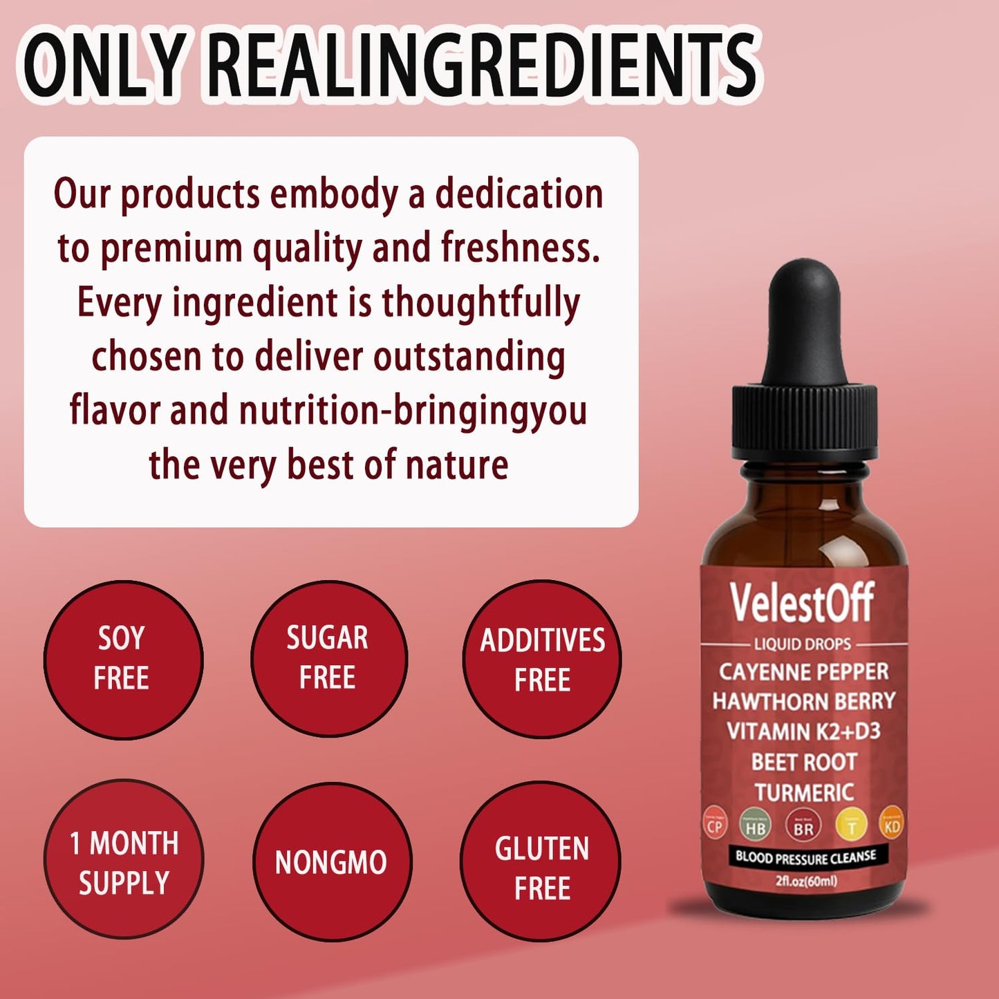 Velestoff Cayenne Pepper & Cayenne Pepper Drops Liquid Supplement with Hawthorn, Beet Root, Turmeric, Vitamin K2 D3 Nutralis buy supplements Au