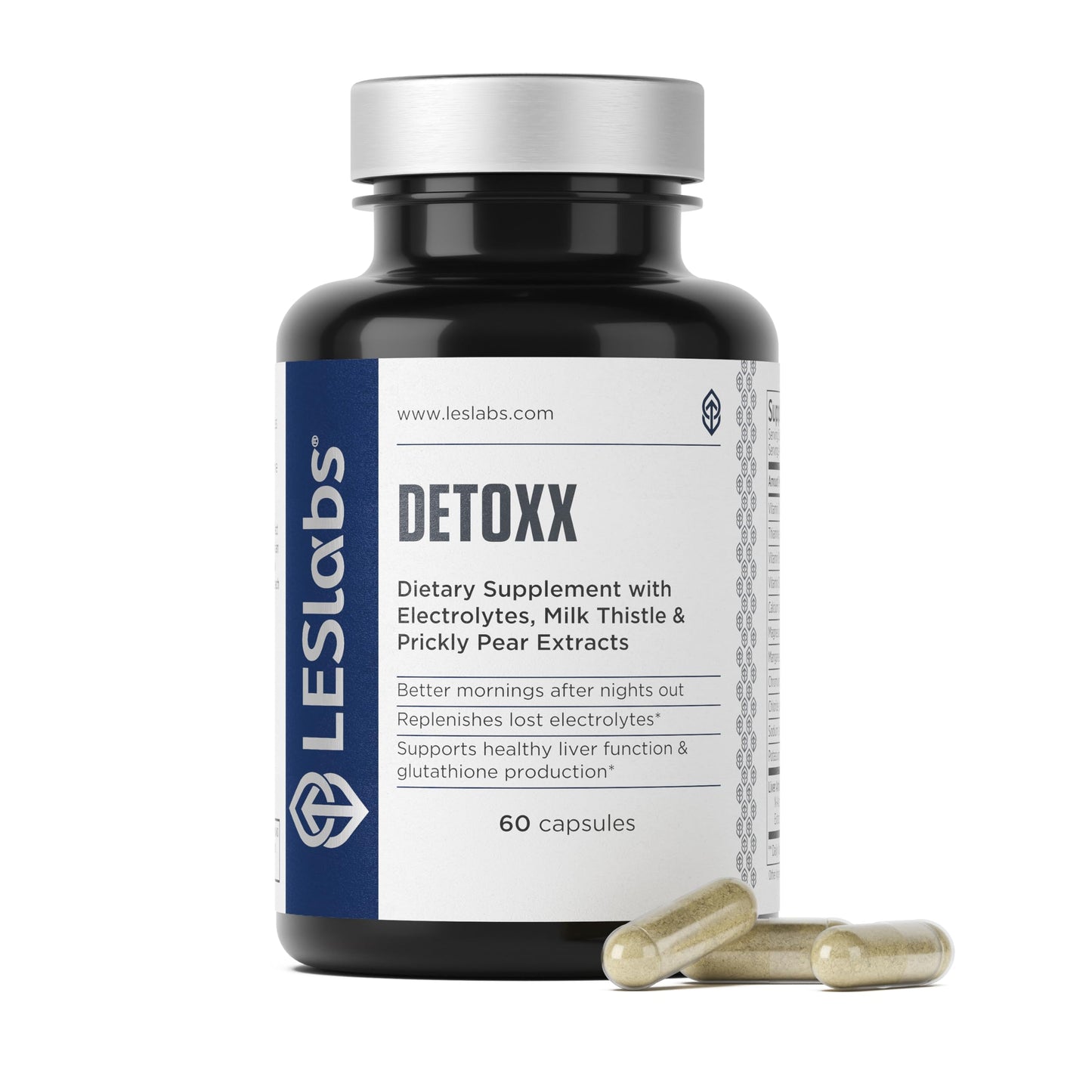 LES Labs DeToxx – Better Mornings & Recovery, Liver Support, Electrolyte Replenishment & Glutathione Support – Prickly Pear, Milk Thistle & NAC – Non-GMO Supplement – 60 Capsules LES Labs buy supplements Au