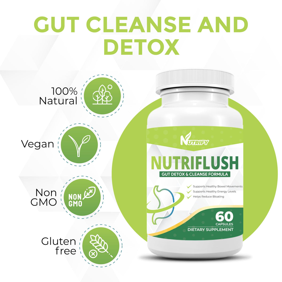 NutriFlush - Powerful Colon Support & Gut Cleanse Formula, High Absorption, GMO Free, Made in USA Generic buy supplements Au