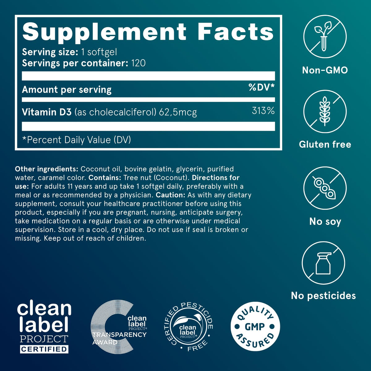 Puori Vitamin D3 Softgels, 2500 IU (62.5 mcg) - Fast Absorbing Vitamin D3 Supplements for Immune System Support, Bone Health & Density and Healthy Muscle Functions - Non-GMO & Gluten-Free - 120 Count Puori buy supplements Au