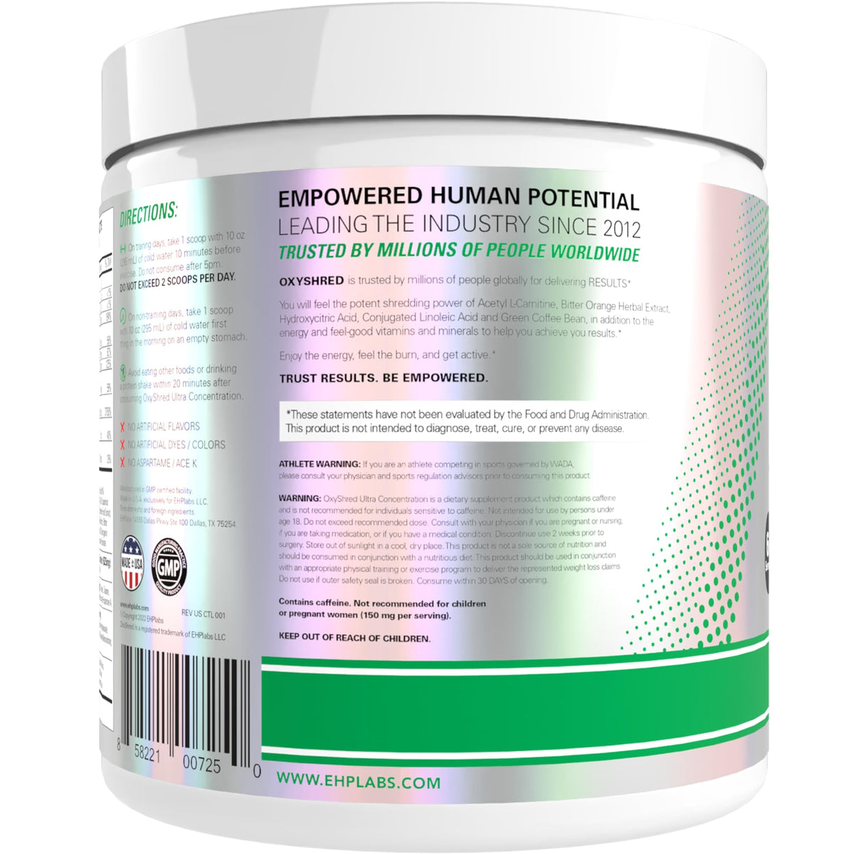 EHP Labs OxyShred Pre Workout Powder - Preworkout Powder with L Glutamine & Acetyl L Carnitine, Energy Boost Drink - Kiwi Strawberry, 60 Servings EHP Labs buy supplements Au