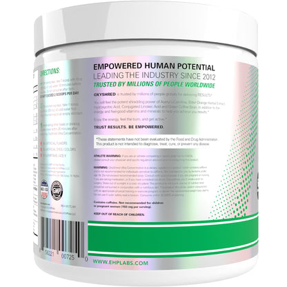 EHP Labs OxyShred Pre Workout Powder - Preworkout Powder with L Glutamine & Acetyl L Carnitine, Energy Boost Drink - Kiwi Strawberry, 60 Servings EHP Labs buy supplements Au