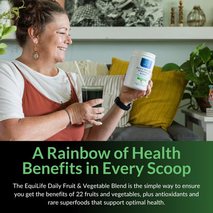 Equilife Daily Fruit & Vegetable Blend, Superfood Antioxidant Supplement, Crisp Apple Flavor with Vitamin C, Fiber, and 9 Essential Amino Acids, Supports Energy, Vegan, 14 Single Serve Packets EquilifeBuy Supplements Australia