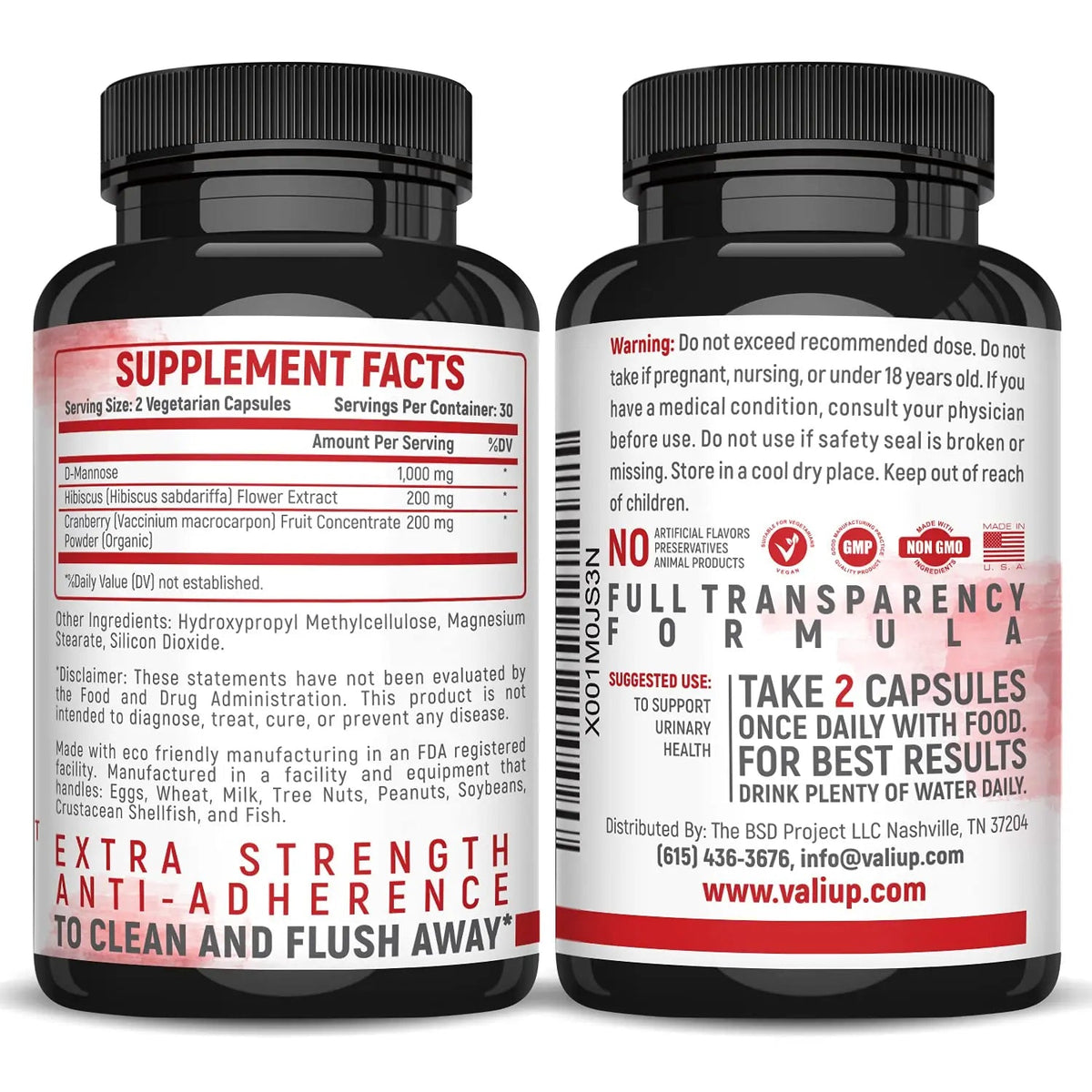 VALI D-Mannose 1000mg Urinary Tract Health Formula. Organic Cranberry Fruit Powder & Hibiscus. Healthy Bladder, Natural Cleanse, Fast Detox Flush, Herbal UT Function Support Pills. 60 Veggie Capsules VALIBuy Supplements Australia