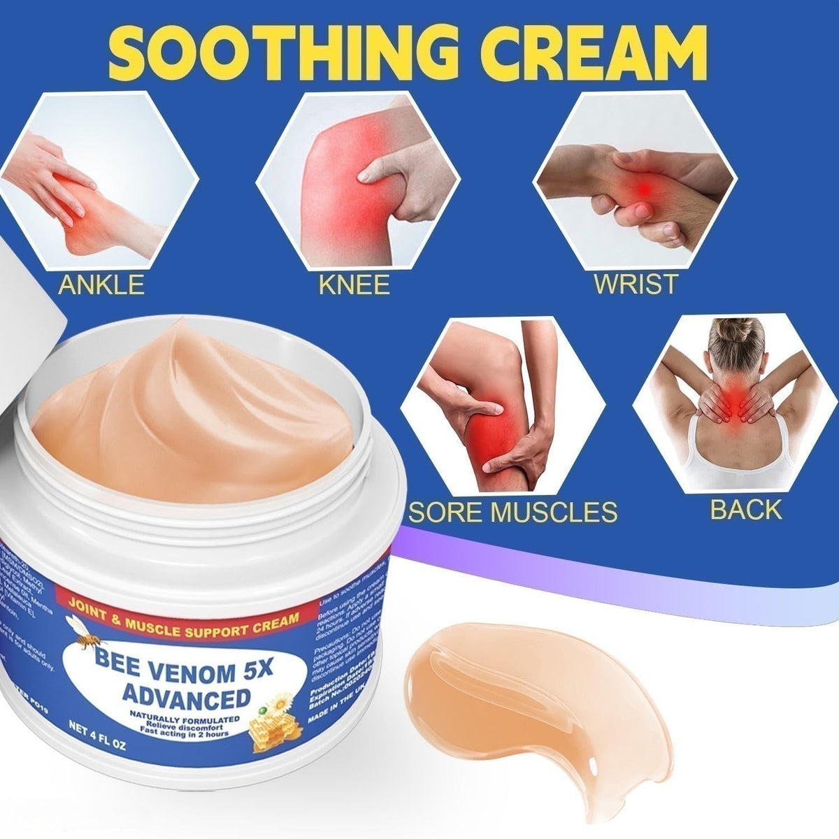Benolixia Bee Venom Joint Cream, Bee Venom Joint Gel,Bee Venom Advanced Joint and Bone Cream,Natural Formula for Back, Knee, Hands, Neck, Feet, All Skin Types BenolixiaBuy Supplements Australia