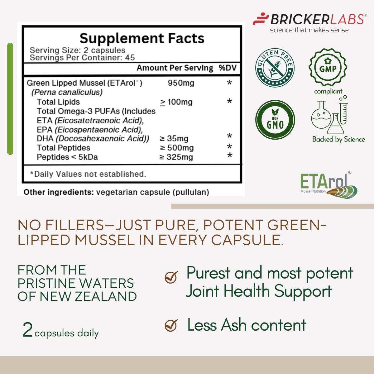 Bricker Labs Omega Cyclo - Mussel Joint Health Supplement, Premium New Zealand Green Lipped Mussel, Full Spectrum Omega Joint Supplements for Joint Health and Comfort, 90 Capsules Bricker LabsBuy Supplements Australia