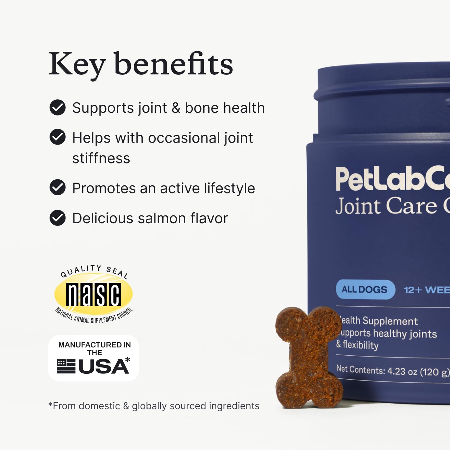 PetLab Co. Joint Care Chews for Dogs, 30 Soft Chews, Pork | Glucosamine, green-lipped mussel and omega-3s to support joint comfort, cartilage health and daily mobility