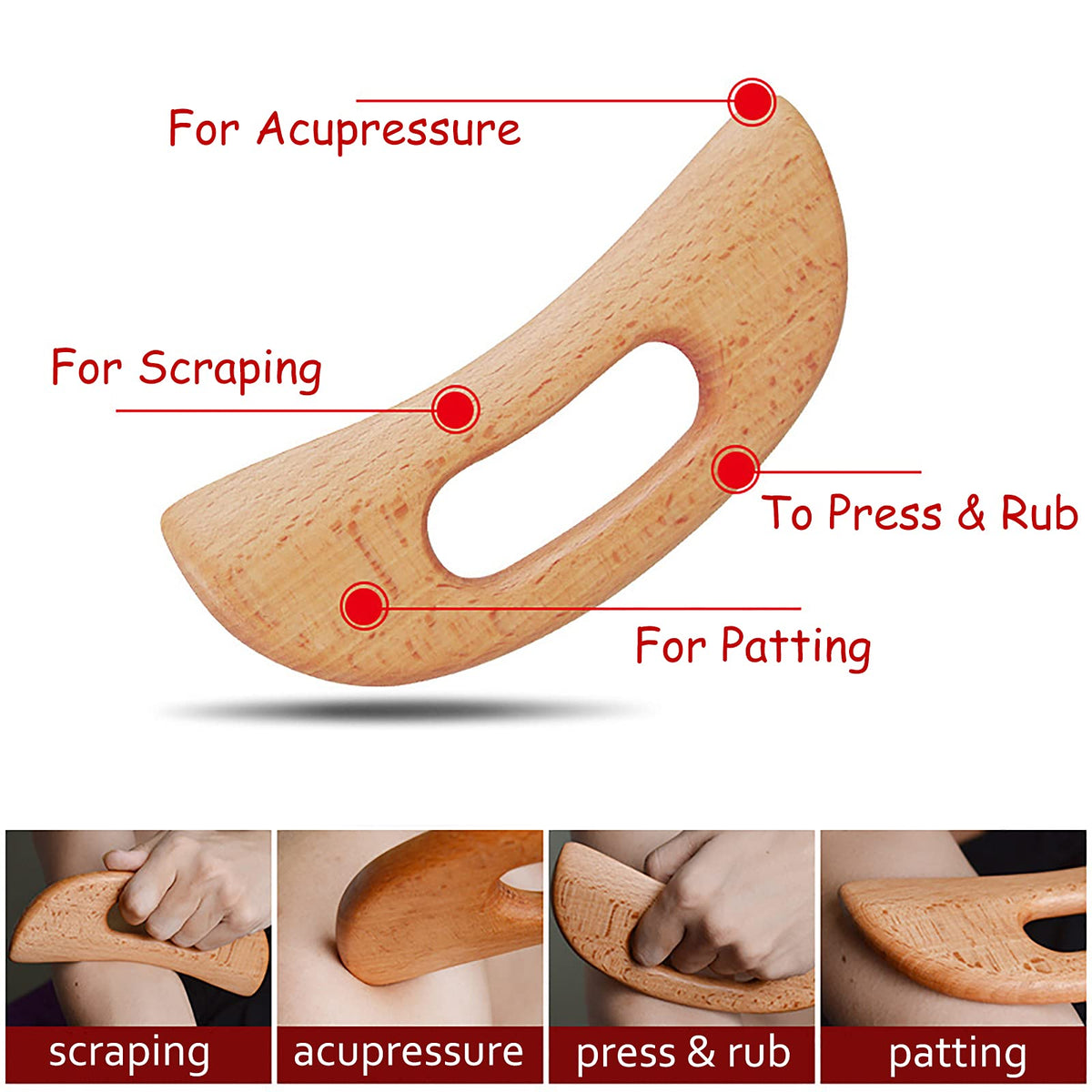 FKYzixeh Lymphatic Drainage Massager, Wooden Gua Sha Tool for Body, Manual Massage Scraper for Anti Cellulite and Relieve Muscle Fatigue, Body Gua Sha Paddle (Style A) FKYzixeh buy supplements Au