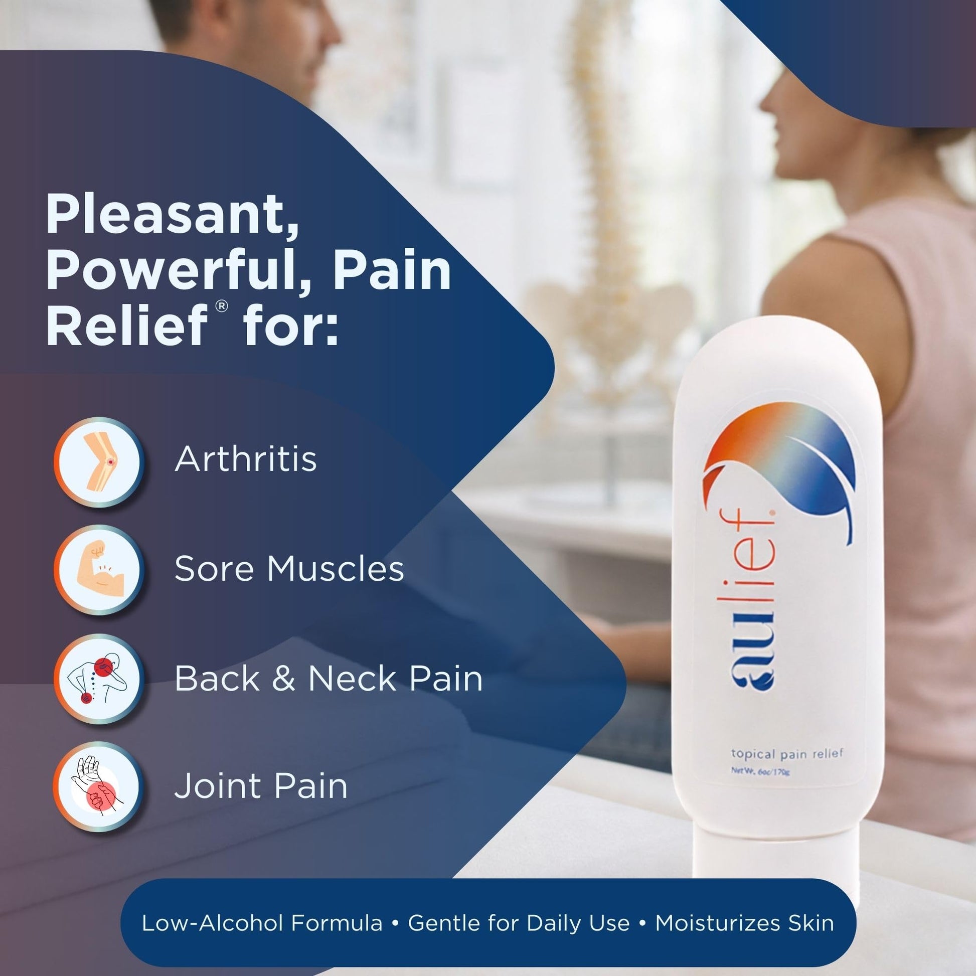 China-Gel Aulief Pain Relief Cream Arthritis & Muscle Rub for Sore Muscles & Joint Pain, Neck, Knee & Back Aches, Premium Mint Green Topical Gel, 8 oz Jar China-GelBuy Supplements Australia