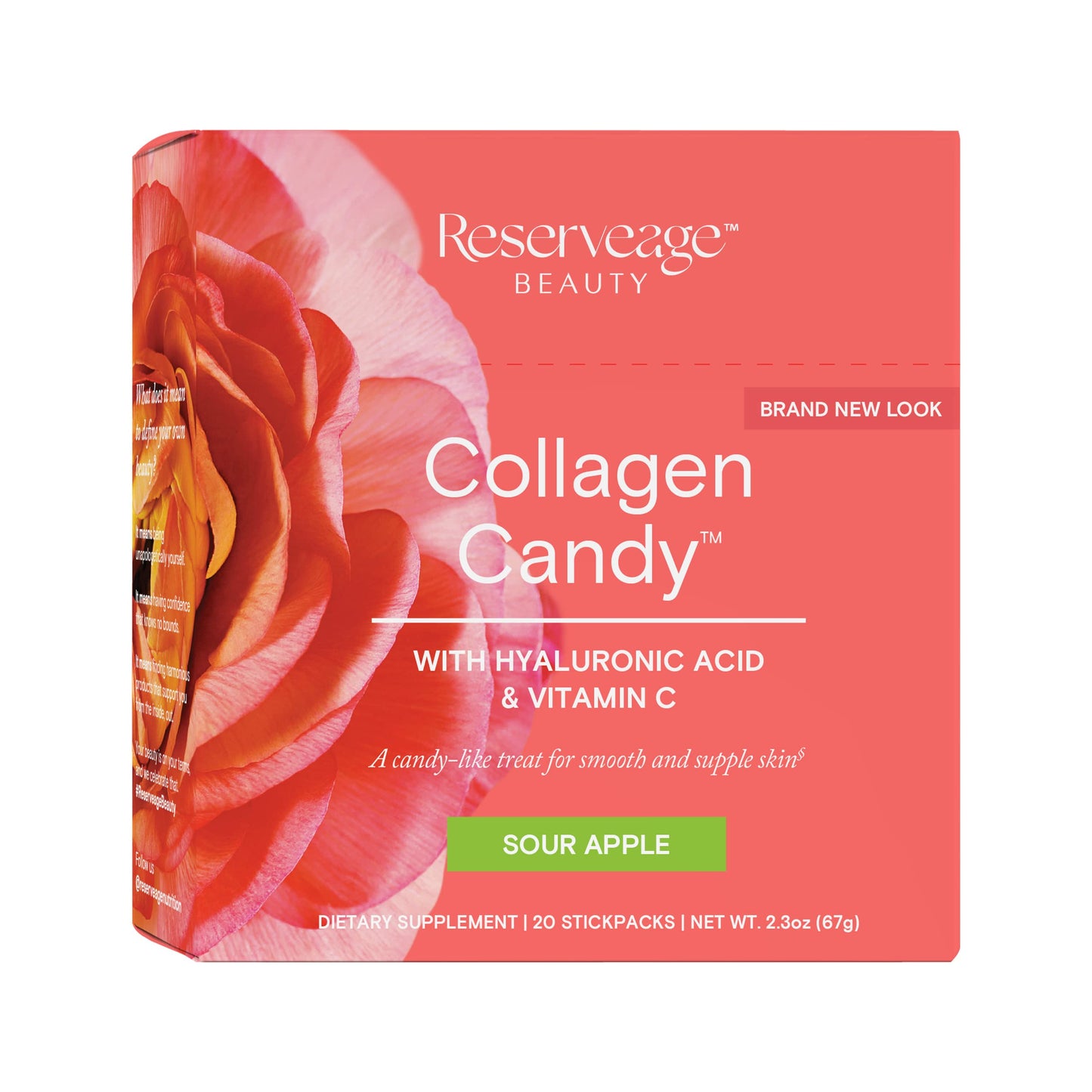 Reserveage Nutrition Collagen Candy, Collagen Supplement for Skin Care, Hair Growth, Collagen Booster for Nail Care, Supports Elastin Production, Paleo and Keto, Sour Apple, 2.3 Ounces (20 Servings) Reserveage Nutrition buy supplements Au