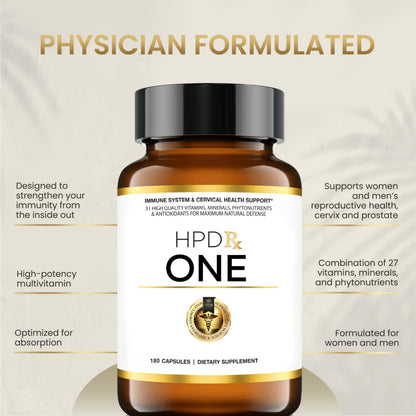 HPD Rx ONE Immunity Boost Multivitamin Supplements for Women and Men | Advanced Immunity Defense Support | Helps Immune Response | 1-Month Supply, 180 Capsules, Pack of 1 HPD Rx buy supplements Au