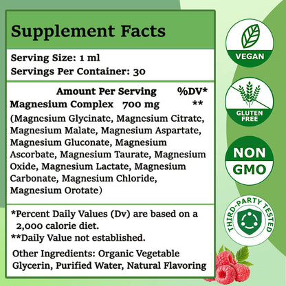 Magnesium 12 in 1 Complex Liquid Drops 700mg, High Absorption Magnesium Glycinate Citrate Malate Taurate & 8 Forms, Magnesium Complex Blend Supplement for Sleep Muscle Nerve Energy Heart Health JUIWEFKK buy supplements Au