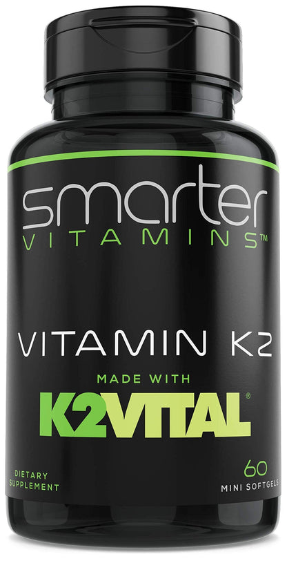 Smarter Vitamin K2 MK7 100mcg, Made with K2VITAL and Kale, 60 Liquid Softgels SmarterVitamins buy supplements Au