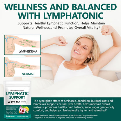 Lymphatic Drainage Supplements, Herbal Blend for Immune and Fluid Health for Men Women,with Dandelion, Burdock Root, Echinacea, Turmeric,240 Softgels for Lymph System Balance (Pack of 1) VOGSIG buy supplements Au