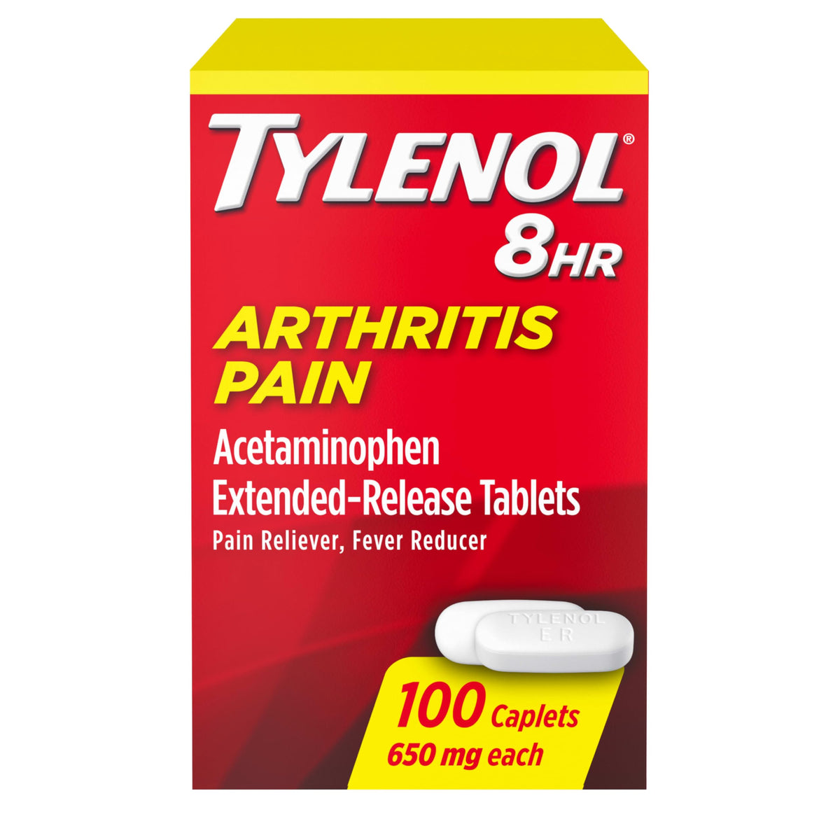 Tylenol 8HR Arthritis Pain Relief Caplets, Fast, Strong Pain Relief, 650 mg Acetaminophen for Minor Arthritis & Joint Pain, Fever Reducer, Extended Release, Won't Irritate Stomach, 100 Count Tylenol buy supplements Au